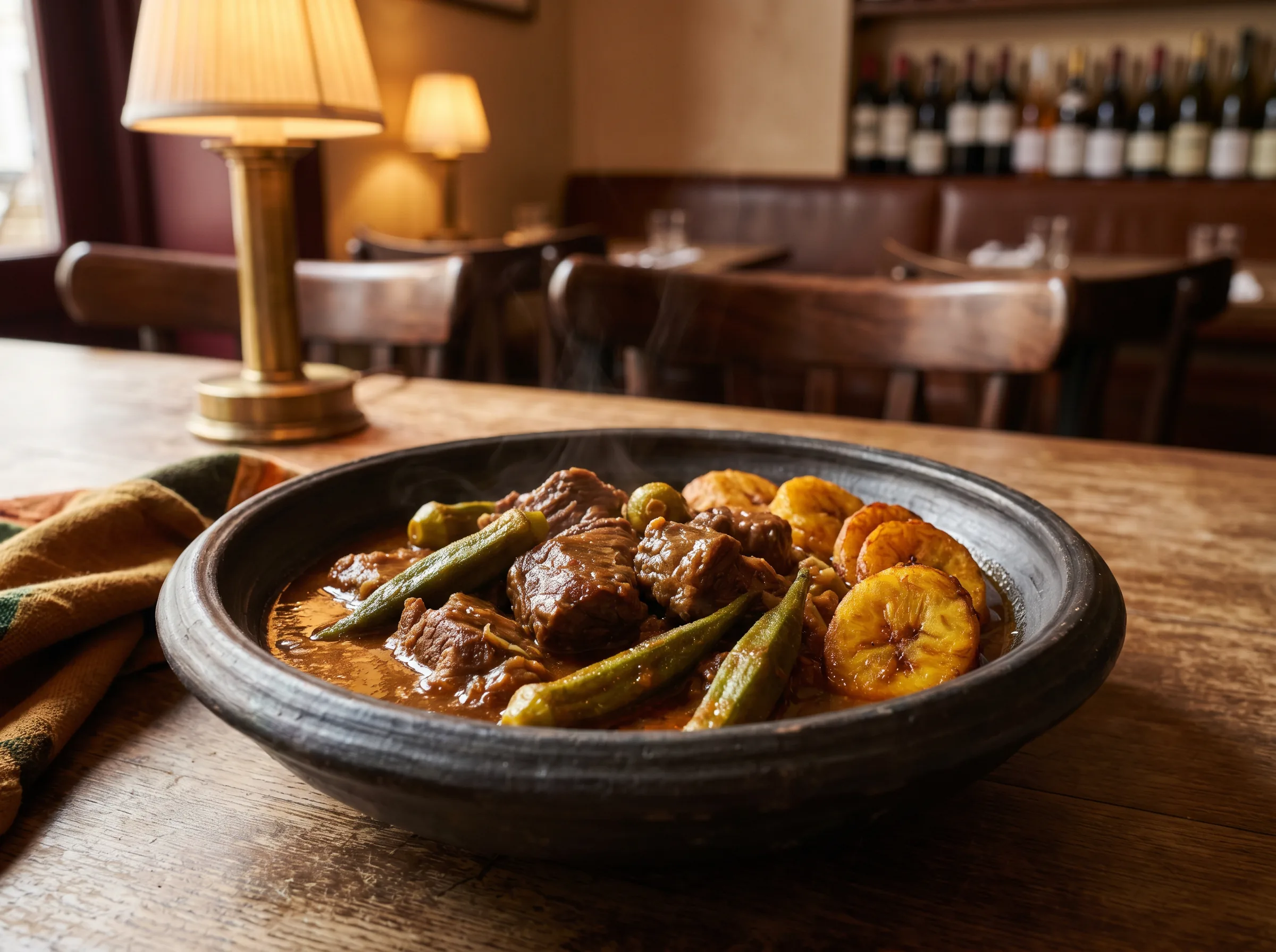 Savory West African Beef, Okra, and Plantain Stew