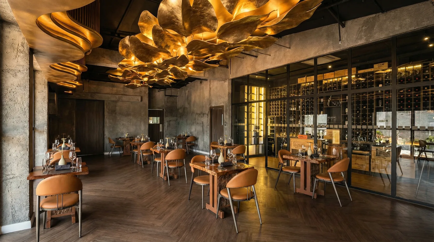 The Burgundy dining room