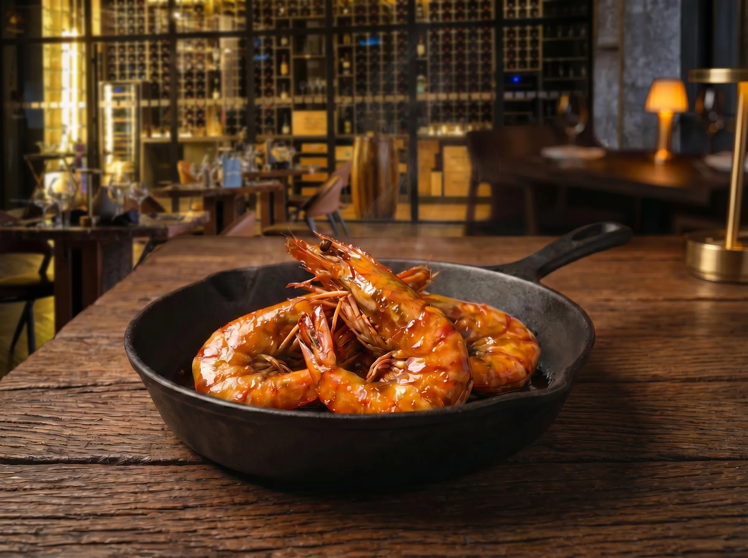Pan-African Honey-Glazed Prawns with Garlic and Chili