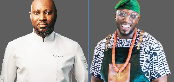 MasterChef Nigeria press-style visual featuring Chef Stone and Chef Eros