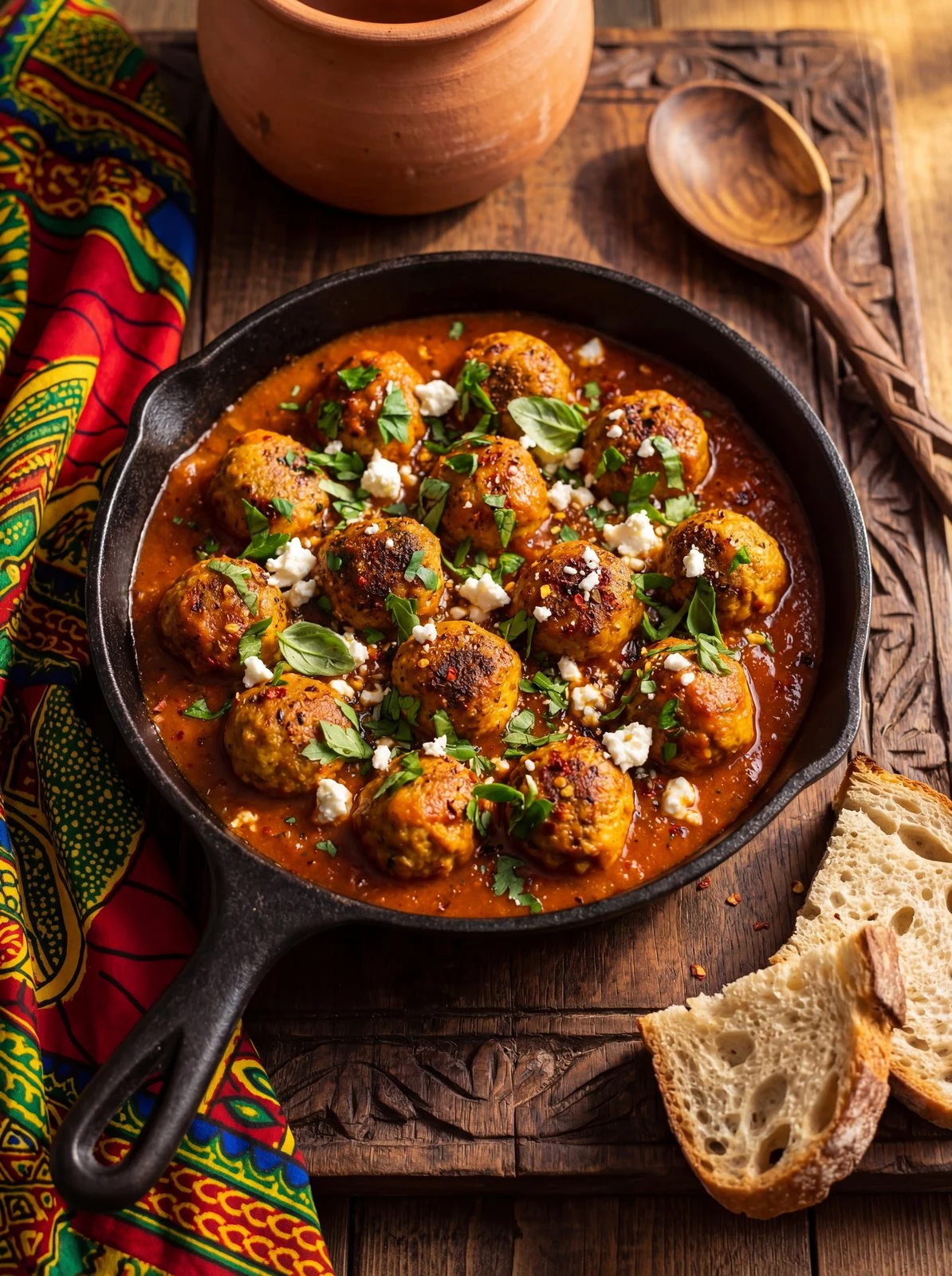 Suya-Spiced Meatballs in Smoky Tomato Sauce